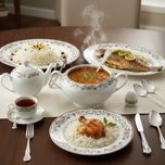 سرویس غذاخوری 102 پارچه 12 نفر چینی زرین ایران مدل گلستان سری ایتالیا اف درجه عالی