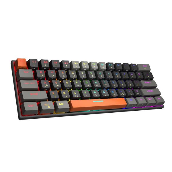 کیبورد گیمینگ تسکو مدل GK 8161، مکانیکال سوییچ نقره‌ای، Tenkeyless، نورپردازی RGB