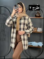 مانتو پشمی چهارخونه ساتین کد 1363