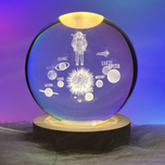 چراغ خواب مدل گوی کریستال طرح فضانورد و کهکشان