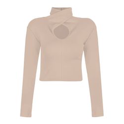 کراپ‌تاپ زنانه پپا مدل Choker رنگ کرم