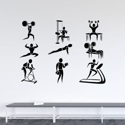 استیکر والتت مدل Fitnees Center کد J15 بسته 9 عددی 