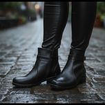 نیم بوت کلاسیک زیپی بند دار