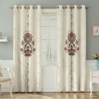 پرده نیروانا طرح سنتی  مدل مخمل کد 8449سایز 140×280 سانتی متر