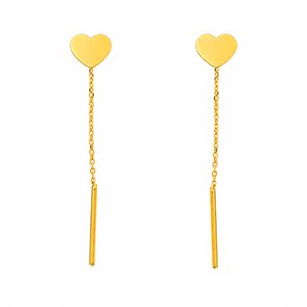 گوشواره بخیه‌ای طلا 18 عیار زنانه گالری صادقی مدل قلب