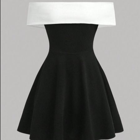 پیراهن دو رنگ یقه قایقی