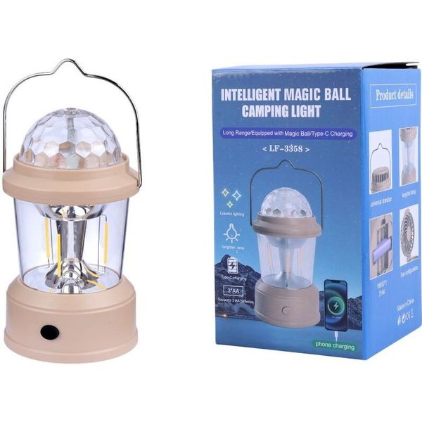 چراغ شارژی فانوسی LF-3358 | چراغ کمپینگ رقص نور و اضطراری