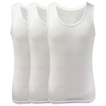 زیرپوش رکابی مردانه آریان نخ باف مدل 1111 بسته سه عددی