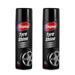 اسپری براق کننده لاستیک کاسپین مدل TRWX حجم 500 میلی لیتر مجموعه 2 عددی