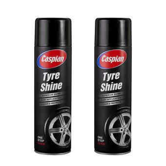 اسپری براق کننده لاستیک کاسپین مدل TRWX حجم 500 میلی لیتر مجموعه 2 عددی