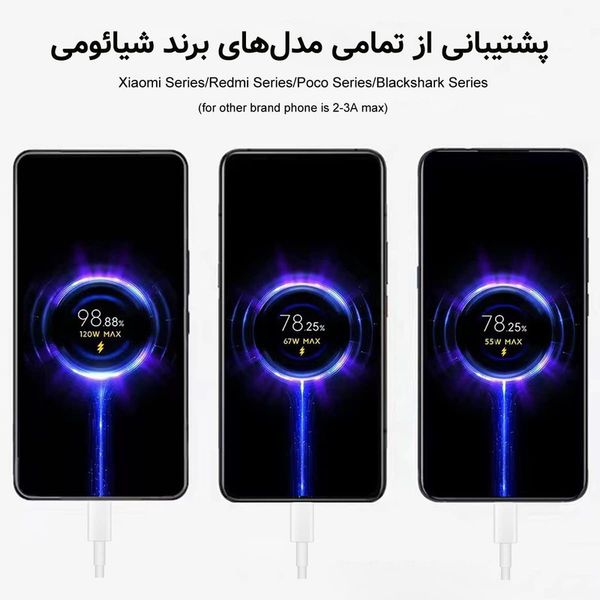کابل تبدیل USB به USB-C نیبیوا مدل Fast Charge 120W طول 2 متر