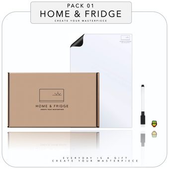 وایت برد مغناطیسی منعطف هوم اندفریج مدل رویخچالی طرح 06 سایز 15x20 سانتی متر به همراه ماژیک و مگنت مجموعه 3 عددی