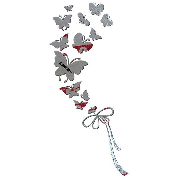 استیکر آژنگ مدل پروانه کد D-M-779 مجموعه 14 عددی