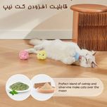 اسباب بازی توپ لمسی صدادار گربه پت گرویتی با حرکات رفتوبرگشتی، صدای طبیعت متنوع متناسب با رنگ، مقاوم در برابر جویدن، همراه بسته