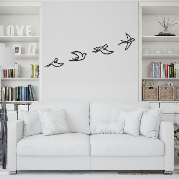 استیکر چوبی طرح پرنده مجموعه 4 عددی