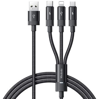 کابل تبدیل USB به MicoUSB/ USB-C / لایتنینگ مک دودو مدل CA-5790 طول 1.2 متر