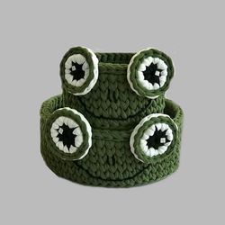 سبد قلاب بافی تریکو مدل قورباقه شانس کد 1مجموعه 2 عددی