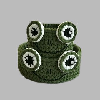 سبد قلاب بافی تریکو مدل قورباقه شانس کد 1مجموعه 2 عددی