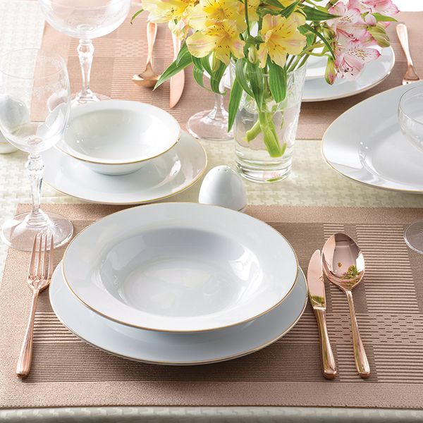 سرویس غذاخوری 28 پارچه چینی زرین ایران سری ایتالیا اف مدل زرین درجه عالی