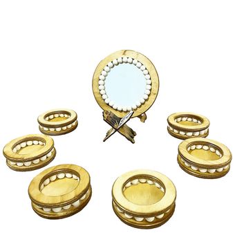 مجموعه ظروف هفت سین 8 پارچه مدل مهره دار چوبی GHS01