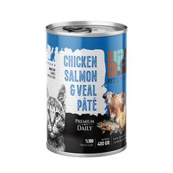 کنسرو گربه DPS طعم مرغ، سالمون و گوساله