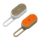 برس شارژی بخار دار حیوانات خانگی با سری سیلیکونی جداشونده و قابل شستشو، دسته تاشو، مناسب سگ و گربه و جونده، ابعاد 10x7x5 سانتی‌م