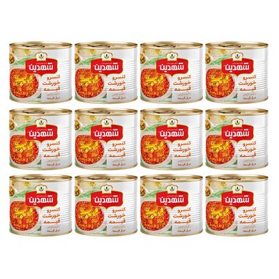 کنسرو خورشت قیمه با گوشت گیاهی شهدین - 480 گرم بسته 12 عددی
