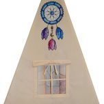 چادر بازی کودک مدل سرخپوستی طرح حیوانات کد PT505 به همراه کوسن