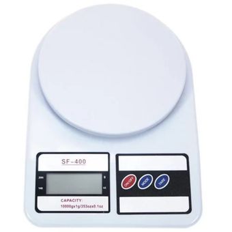 ترازو آشپزخانه دیجیتال مدل Sf_400 حداکثر ظرفیت قابل اندازه‌گیری 10 کیلوگرم با دقت اندازه‌گیری 1 گرم