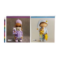 دفتر نقاشی 30 برگ ایمان مدل عروسکی به همراه مداد بسته 3 عددی