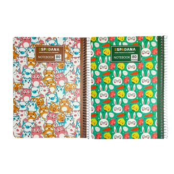 دفتر مشق 80 برگ اسپادانا مدل خط آبی طرح بچگانه بسته 2 عددی کد 1729