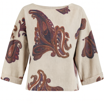 شومیز لینن ایتالیایی بوخی کد P112k