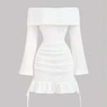 پیراهن یقه قایقی پائین چین