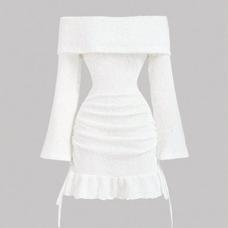 پیراهن یقه قایقی پائین چین