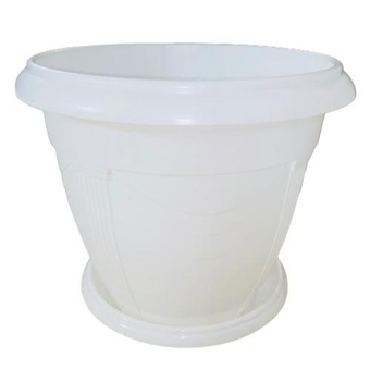 گلدان پلاستیکی سفید 23×25
