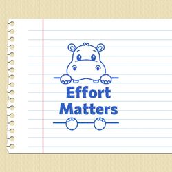 مهر تشویقی انگلیسی - effort matters اسب آبی