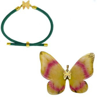 نیم ست طلا 18 عیار زنانه گالری صادقی مدل پروانه پارچه ای کد B25