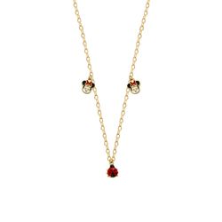 گردنبند طلا 18 عیار دخترانه گالری طلا مریم اکرمی مدل زنجیر و میکی کفشدوزک