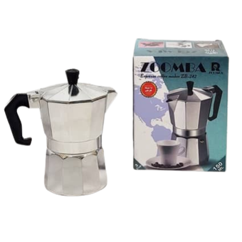 قهوه‌جوش زومبا مدل 3 کاپ – ظرفیت 150 میلی‌لیتر – آلومینیومی