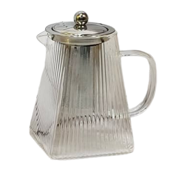 قوری پیرکس چهارگوش درب استیل چین – 950 میل