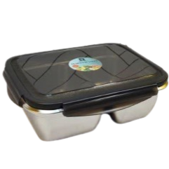 ظرف ناهارخوری 2 خانه استیل ضدزنگ سایز 850 میل زومبا