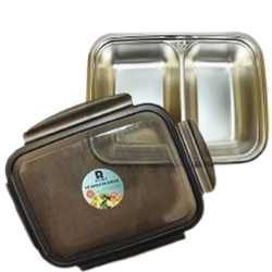 ظرف ناهارخوری 2 خانه استیل ضدزنگ سایز 1.8 لیتر زومبا