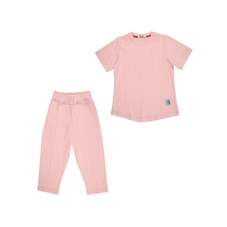 ست تی شرت و شلوار دخترانه مدل MDSS-CH1756