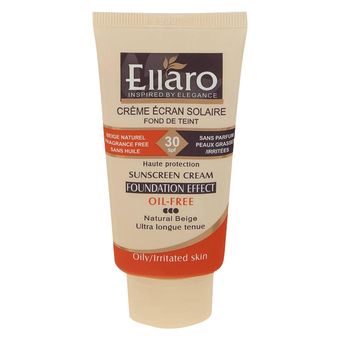 کرم ضد آفتاب رنگی الارو SPF30 سری Foundation Effect مدل Natural Beige محافظ UVB، مناسب پوست‌های چرب و حساس تحت لیسانس حجم 40 میل