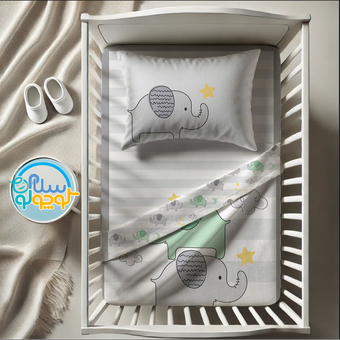 سرویس رختخواب 4 تکه نوزاد طرح Baby Elepehants