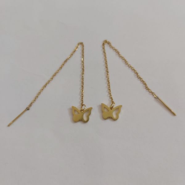 گوشواره زنانه مدل بخیه طرح پروانه کد butf115