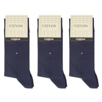 جوراب ساق بلند مردانه ویزیون کد VMT112.Z1 بسته 3 عددی