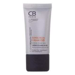 کرم ضد آفتاب بدون رنگ سی بی پاریس SPF 50 مدل 054 ‌مناسب پوست‌های معمولی و خشک حجم 40 میلی‌لیتر