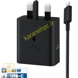 شارژر سامسونگ 45 وات سه پین با کابل اصل