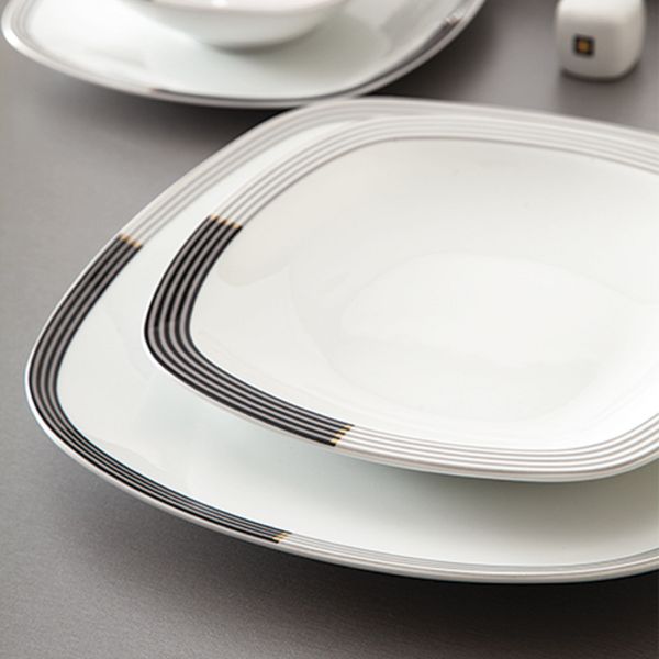 سرویس غذاخوری 27 پارچه 6 نفر چینی زرین ایران مدل وگاس اوریت سری کواترو درجه عالی